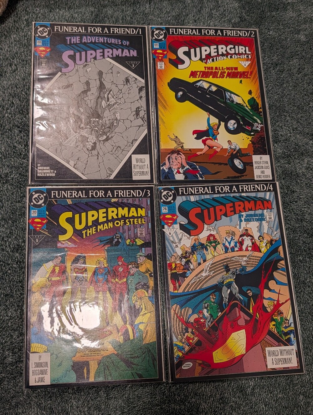 Superman Funeral for a Friend Complete 1-8 Comic Set DC 1993 Death Superman